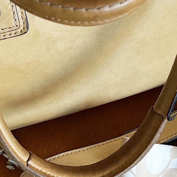 Vintage Coach Satchel Bag Naked Natural Leather - Picture 10 of 14